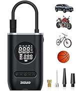 ZGZUXO Tire Inflator Portable Air Compressor, 150PSI Cordless Electric Bike Tire Pump, Air Pump f...