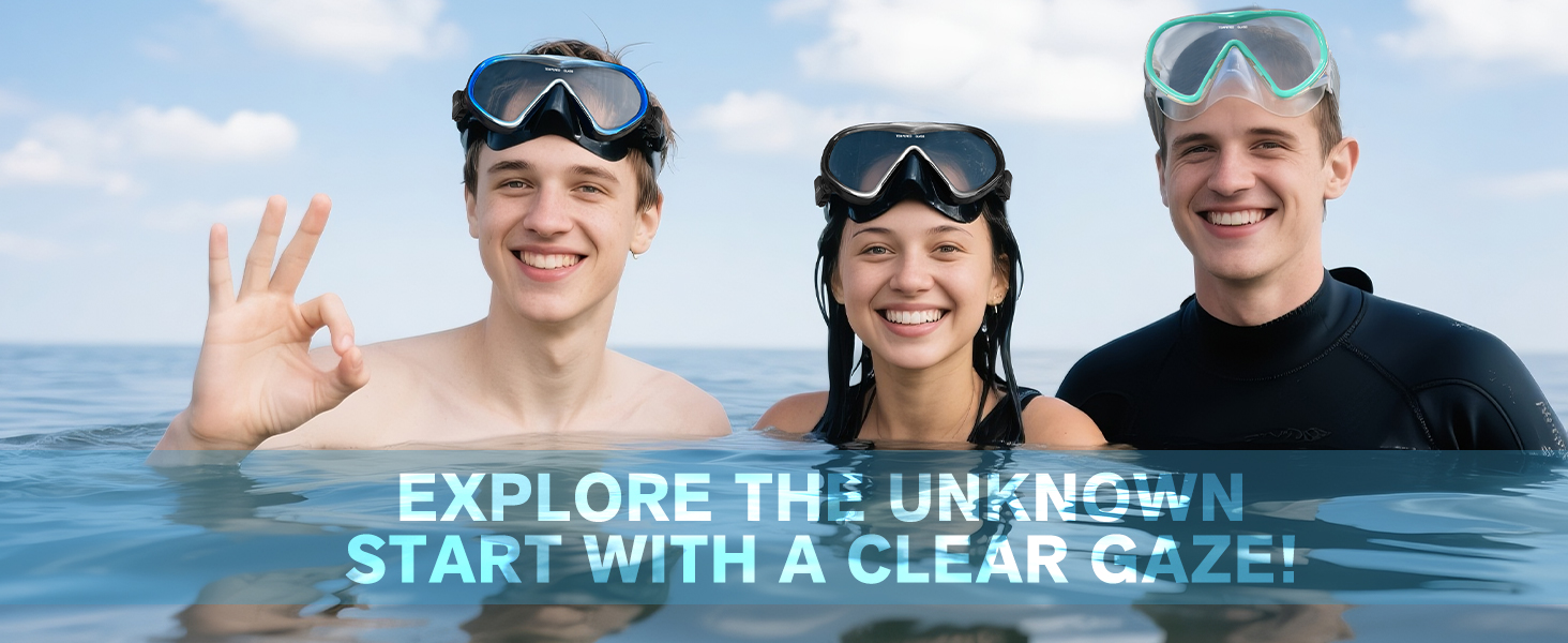 Swim Goggles Adult with Nose Cover, Clear Diving Mask Wide View No Blurring for Men Women Youth