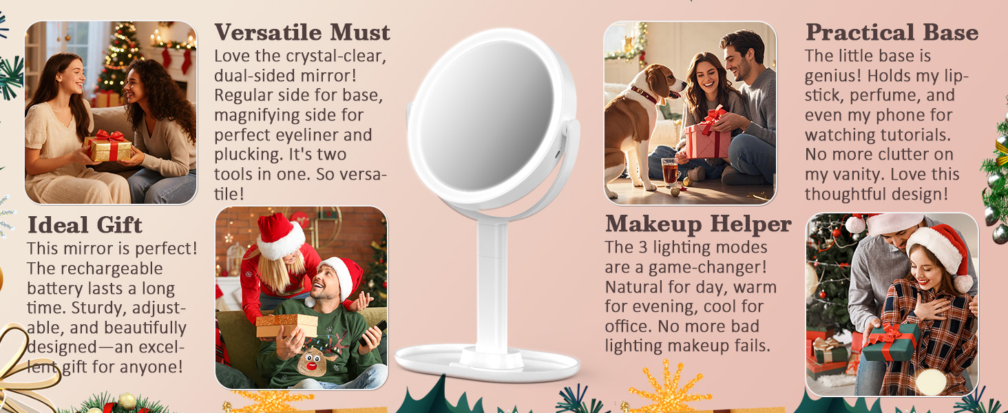 lighted makeup mirror with magnification