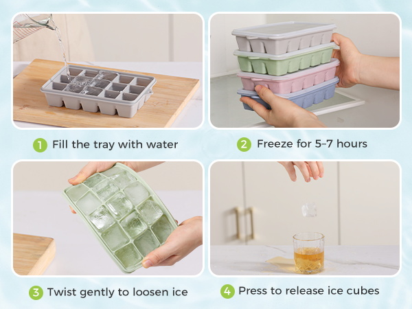 silicone ice cube trays with lid