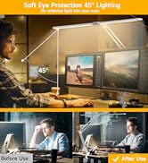 SKYLEO Led Desk Lamp for Home Office - 2400LM Ultra Bright Desk Light -Eye Caring Desk Lamp with ...