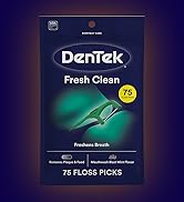 DenTek Fresh Clean Floss Picks, For Extra Tight Teeth, 75 Count, 3 Pack