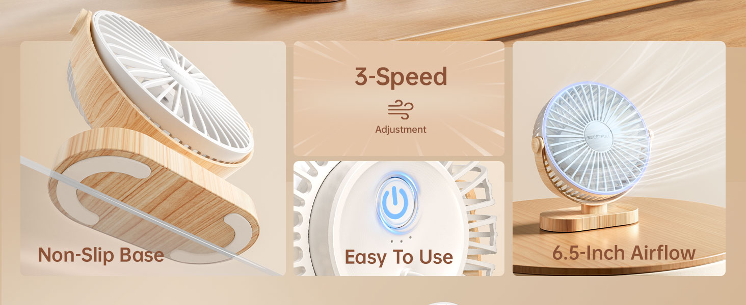 desk fans small quiet