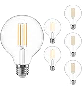 TJOY G25 Globe Light Bulbs, LED Edison Vanity Light Bulbs, Dimmable, 2700K Warm White, 500 Lumens...
