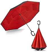 G4Free 48/62 Inch Large Inverted Reverse Umbrella with C-Shaped Handle, Windproof Double Layer Up...
