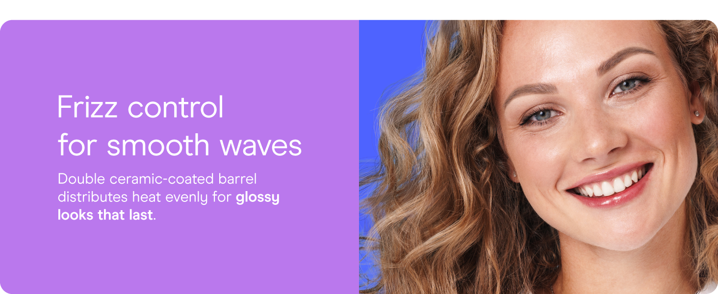 Conair ceramic curling iron hair curler 1 inch barrel styling even heat dual voltage heat settings