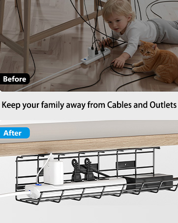 Cord Management Under Desk Organizer