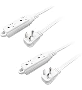 Ultra Explorer 2 Pack 3 FT Extension Cord, 16 AWG 3 Outlet Power Strip, 3 Wire Grounded Flat Plug...