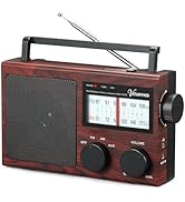 VERAVOXES Portable AM/FM Radio with Bass Control, Equipped with a Built-in high-Power Speaker, He...