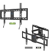 Fixed TV Wall Mount for 37-82 Inch TVs, Holds up to 132 lbs &amp; Full Motion TV Wall Mount Bracket f...