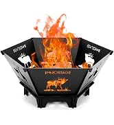 Fire Pit for Camping- 27.5 Inch Collapsible Firepit for Patio Outside Wood Burning Outdoor Indoor...