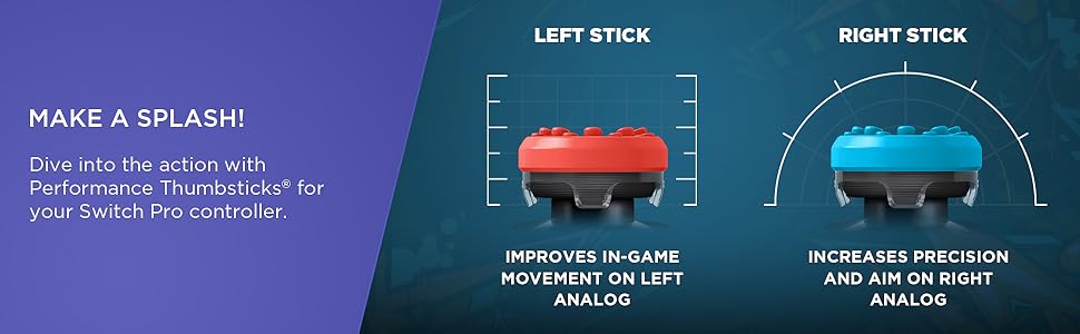 Splash Thumbsticks KontrolFreek Nintendo Switch Pro 