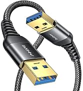 AINOPE USB to USB Cable, 6.6FT*1Pack USB 3.0 A to A Male to Male Cable [Never Rupture] Double End...
