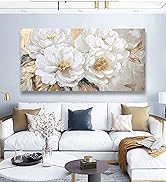 Platinum Peony Picture Print Canvas Wall Art Living Room Office Bedroom Wall Decor Floral Wall Ar...