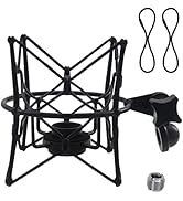 SUUNTOK Microphone Shock Mount Anti-Vibration Mic Holder Spider Recording Mic Shockmount Stand Co...