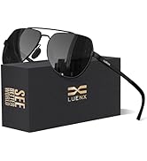 LUENX Aviator Sunglasses for Men Women Polarized New Shades Large Metal Frame - UV 400 Protection