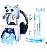 Joso Controller Holder with RGB Light, 2 Tier Acrylic Gaming Controller Stand for PS5/PS4/PS Port...