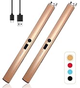 2 PCS Candle Lighter,Windproof Flameless Electric Lighter with LED Power Display & Safety Switch,...