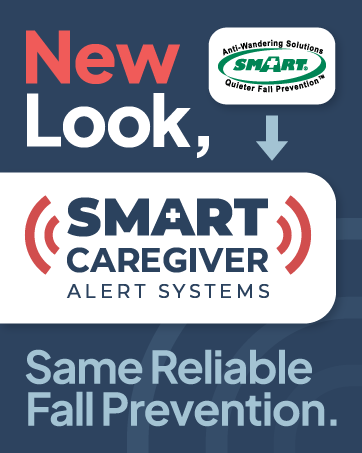 New Look, Same Reliable Fall Prevention. (Smart Caregiver old logo and new logo)