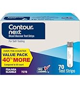 Contour Next Blood Glucose Test Strips for Diabetes, 70 Count (Pack of 1)