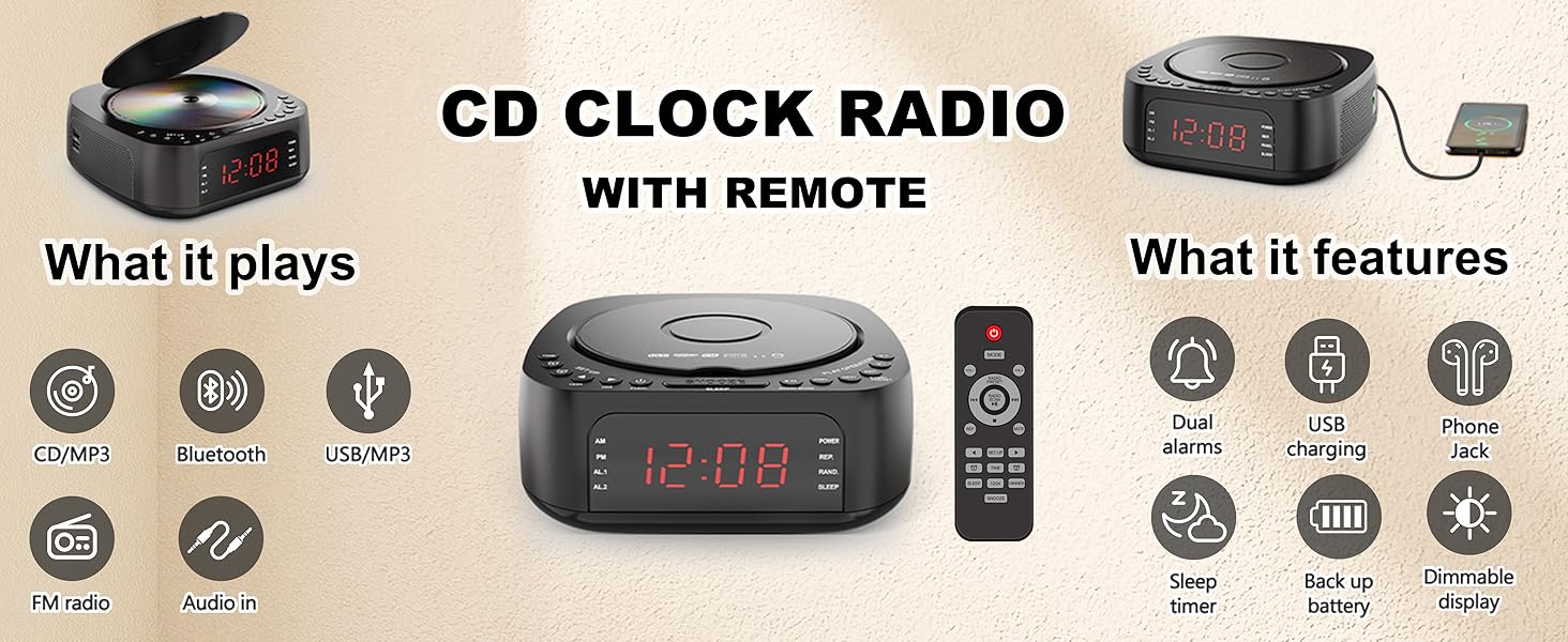 Kuephom CD Clock Radio