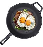 GGC 10 inch Cast Iron Skillet, Frying Searing and Baking Pan with Handle for Home Kitchen, Campin...