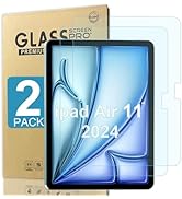 2 Pack Tempered Glass &amp; Blue Light Blocking Screen Protector for iPad Air 11inch 2024 6th Gen M2,...