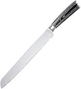 KITEISCAT 10-Inch Serrated Bread Knife With Wooden Handle, Bread Cutting Knife for Homemade Sourd...