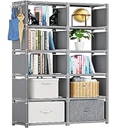 Mavivegue Book Shelf, 10 Cube Storage Organizer, DIY Bookcase, Metal Cube Bookshelf,Tall Book cas...