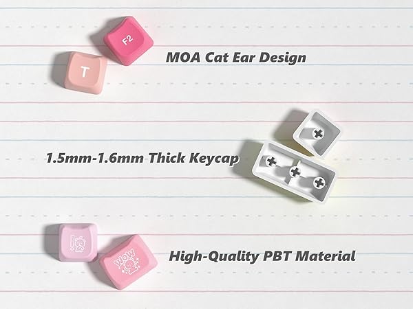 keycaps pbt Keyboard Keycaps 60 65 75 100 Percent, MOA Profile Cat Cute Keycap