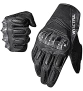 WTACTFUL Goatskin Leather Carbon Knuckle Motorcycle Gloves for Ultimate Protection and Comfort