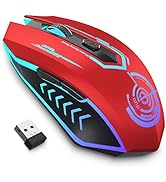 UHURU Gaming Mouse, Wireless Gaming Mouse with 6 Buttons 7 Changeable LED Color up to 10000 DPI, ...