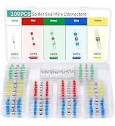 YNZDRWA 200PCS Solder Seal Wire Connectors Kit, Upgraded Heat Shrink Butt Wire Connectors, Waterp...