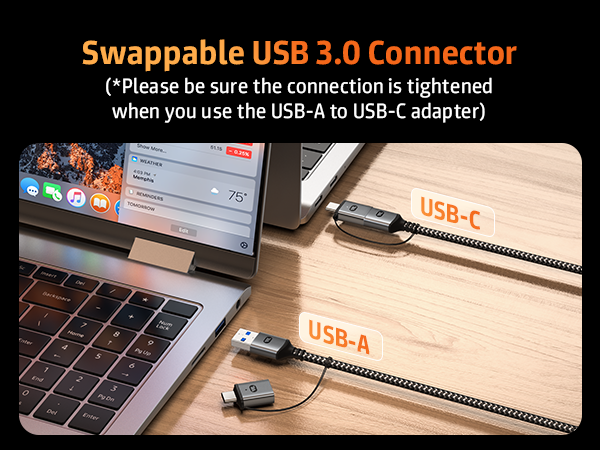 2-in-1 Swappable USB Connector