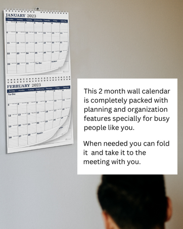 2 month wall calendar 2023