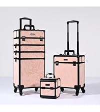 BYOOTIQUE Rolling Makeup Case 4in1 Cosmetology case on wheels Makeup Artist