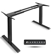 ESpefy Dual Motor Standing Desk Frame- Height Adjustable Electric Desk Legs, Heavy Duty Sit to St...
