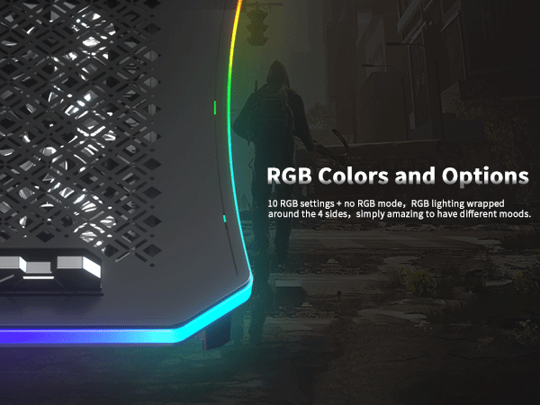 10 RGB Lights for options,perfect for gaming