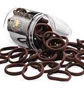 JIRIS 50Pcs Brown Hair Ties for Women Girls,Cotton Seamless Hair Ties, Soft Ponytail Holders,No C...