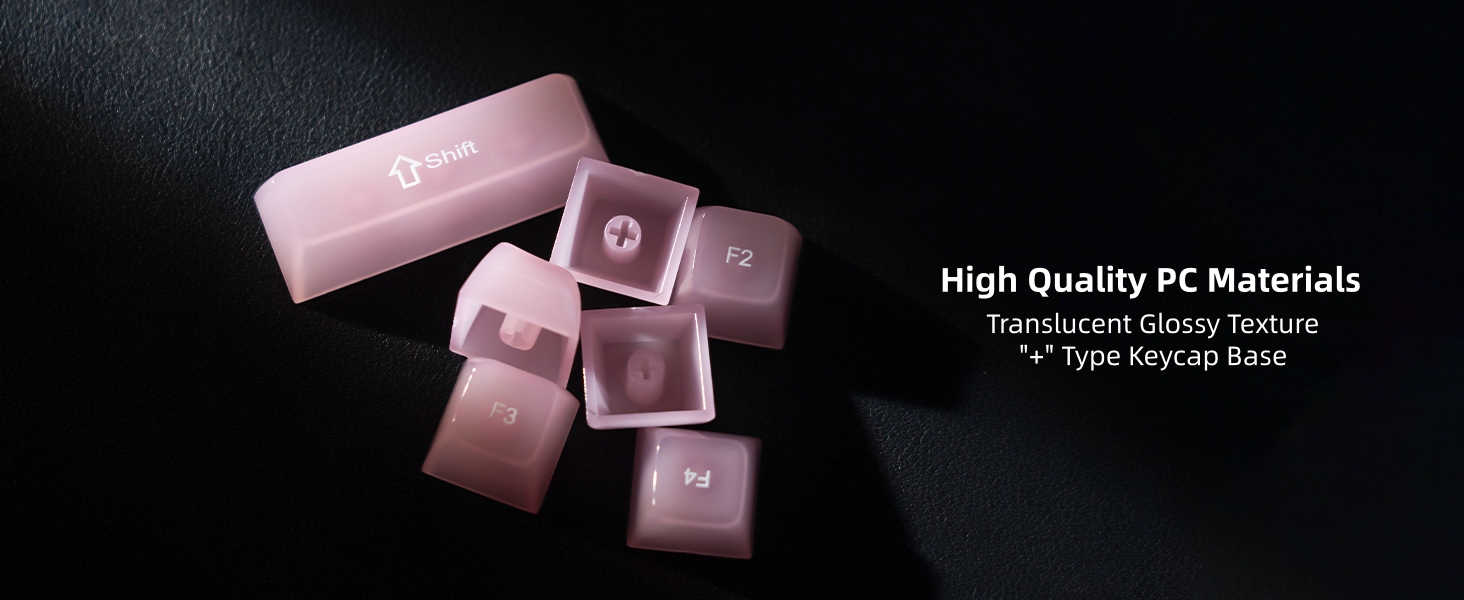 Keycaps Jelly Pink, Clear Cute Keycaps, Transparent Custom Cherry Profile Keyboard Key Cap