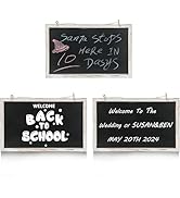 CALIFORNIA CADE ELECTRONIC Chalk board, 11" x 17" Chalkboard Signs- 3Pcs Hanging Chalkboard Sign,...