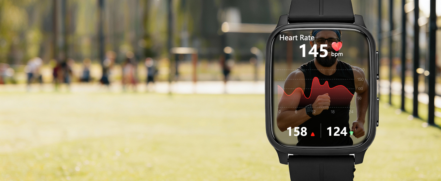 fitness watch with heart rate monitor