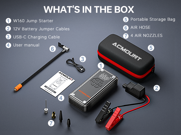 jump starter with air compressor package