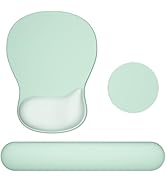 Ergonomic Mouse Pad with Wrist Rest and Keyboard Wrist Rest Set,3-in-1 Gel Wrist Support for Comp...