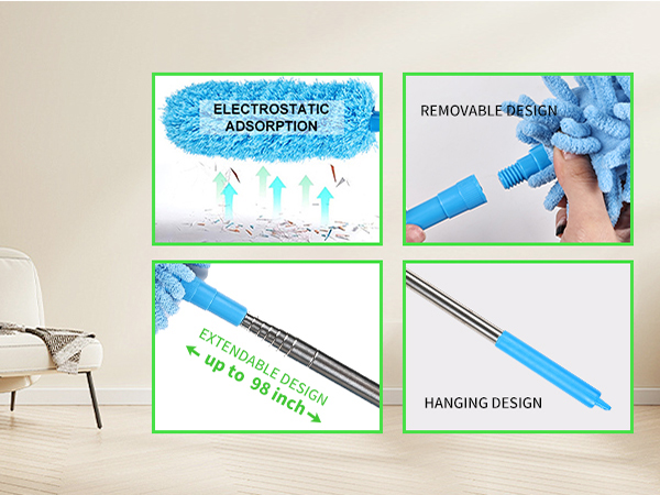 electrostatic duster with extension pole