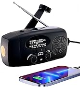 5000mAh Emergency Weather Radio, iRonsnow NOAA FM AM Hand Crank Radios, Solar Radio with SOS, Ear...