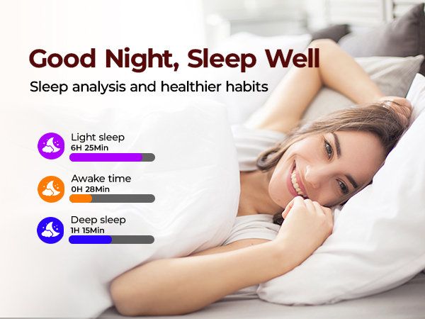 Sleep monitor smart watch tracking deep, light, and REM sleep stages for better wellness