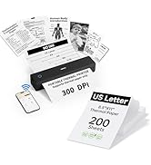 HPRT Inkless Portable Printer Wireless for Travel,Thermal Printer MT620 Pro,300 DPI,Black Thermal...