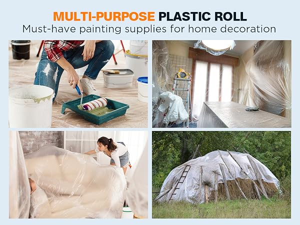 Stock up on painting supplies, including this essential plastic drop cloth.