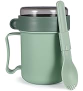 Soup Mug:Microwavable Soup Mug with Lid and Scoop Soup to Go Container Cereal Cup with Cover for ...